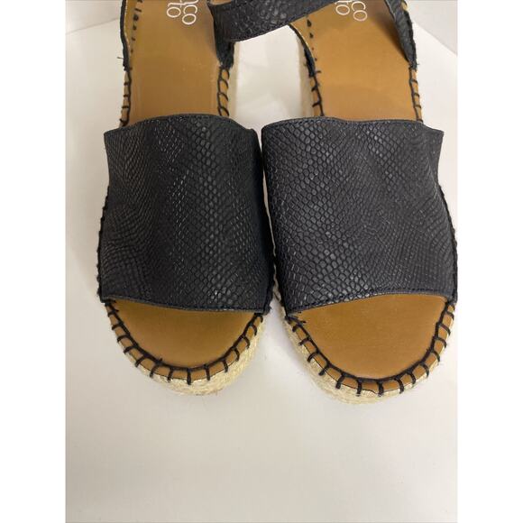 Franco Sarto Takara Espadrille Wedge Sandal Black Size 9.5 M - Picture 4 of 10